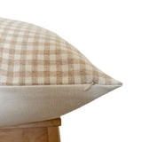 Gingham Wheat Cotton Woven Pillow Cover