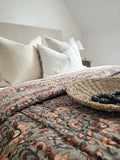 Block Print Cotton Quilt Reversible - Moody Moss