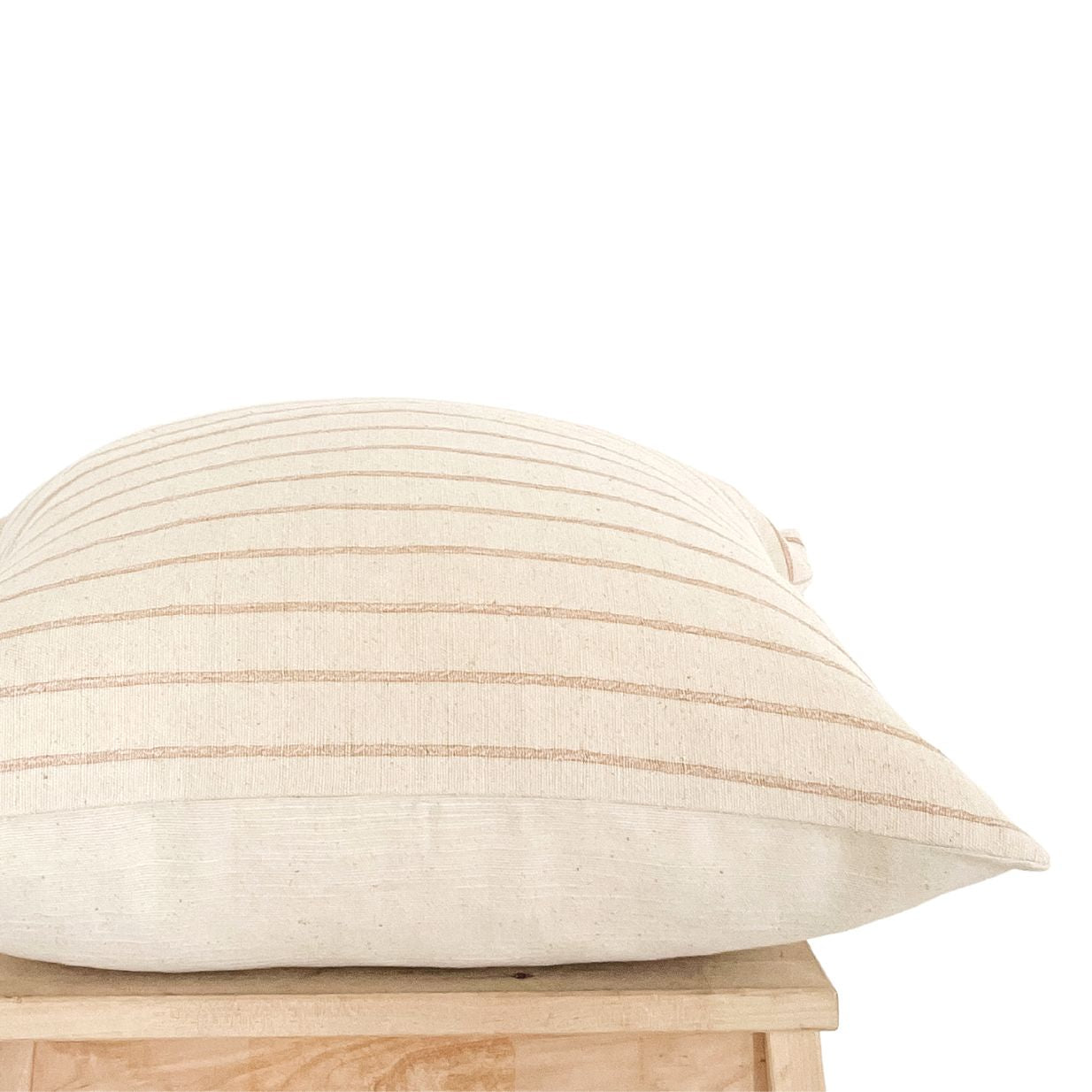 Apricot Stripe Cotton Woven Pillow Cover
