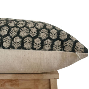 Henna Dark Hand-Block Printed Pillow Cover