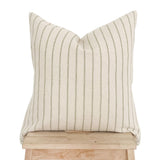 Olive Stripe Cotton Woven Pillow Cover